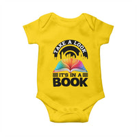 Take A Look It Is In A Book Baby Onesie Reading Retro Rainbow Vintage - Wonder Print Shop