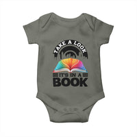 Take A Look It Is In A Book Baby Onesie Reading Retro Rainbow Vintage - Wonder Print Shop