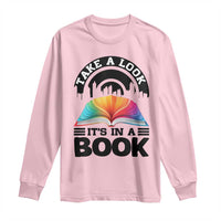 Take A Look It Is In A Book Long Sleeve Shirt Reading Retro Rainbow Vintage - Wonder Print Shop