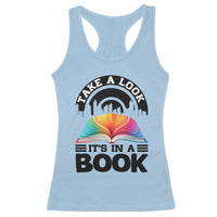 Take A Look It Is In A Book Racerback Tank Top Reading Retro Rainbow Vintage - Wonder Print Shop