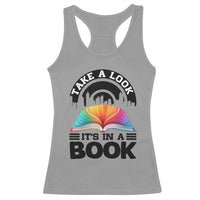 Take A Look It Is In A Book Racerback Tank Top Reading Retro Rainbow Vintage - Wonder Print Shop