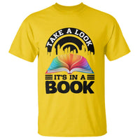 Take A Look It Is In A Book T Shirt Reading Retro Rainbow Vintage - Wonder Print Shop