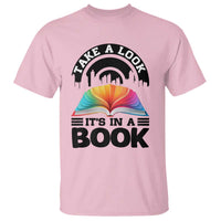 Take A Look It Is In A Book T Shirt Reading Retro Rainbow Vintage - Wonder Print Shop