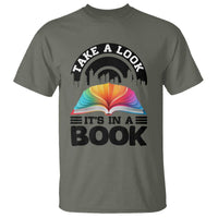 Take A Look It Is In A Book T Shirt Reading Retro Rainbow Vintage - Wonder Print Shop