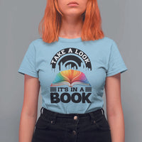 Take A Look It Is In A Book T Shirt For Women Reading Retro Rainbow Vintage - Wonder Print Shop