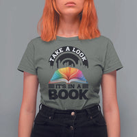 Take A Look It Is In A Book T Shirt For Women Reading Retro Rainbow Vintage - Wonder Print Shop