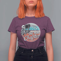 Just One More Chapter T Shirt For Women Funny Skeleton Reading Book - Wonder Print Shop