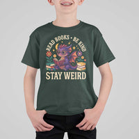 Dragon Read Book T Shirt For Kid Funny Read Books Be Kind Stay Weird - Wonder Print Shop
