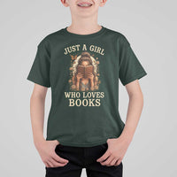 Just A Girl Who Loves Books T Shirt For Kid Funny Bookworm Quote - Wonder Print Shop