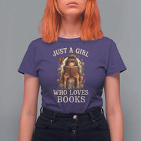Just A Girl Who Loves Books T Shirt For Women Funny Bookworm Quote - Wonder Print Shop