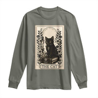 Funny The Cat Book Long Sleeve Shirt Kitty Lover Tarot Card - Wonder Print Shop