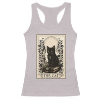Funny The Cat Book Racerback Tank Top Kitty Lover Tarot Card - Wonder Print Shop