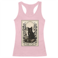 Funny The Cat Book Racerback Tank Top Kitty Lover Tarot Card - Wonder Print Shop