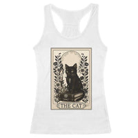 Funny The Cat Book Racerback Tank Top Kitty Lover Tarot Card - Wonder Print Shop