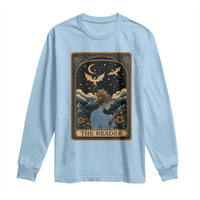 Funny The Reader Tarot Card Long Sleeve Shirt Girl Reading Fantasy Book - Wonder Print Shop