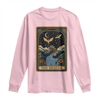 Funny The Reader Tarot Card Long Sleeve Shirt Girl Reading Fantasy Book - Wonder Print Shop