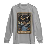 Funny The Reader Tarot Card Long Sleeve Shirt Girl Reading Fantasy Book - Wonder Print Shop