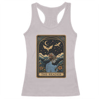 Funny The Reader Tarot Card Racerback Tank Top Girl Reading Fantasy Book - Wonder Print Shop