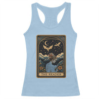 Funny The Reader Tarot Card Racerback Tank Top Girl Reading Fantasy Book - Wonder Print Shop
