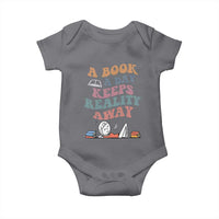 A Book A Day Keeps Reality Away Baby Onesie Cute Girl Book Lover - Wonder Print Shop