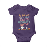 A Book A Day Keeps Reality Away Baby Onesie Cute Girl Book Lover - Wonder Print Shop