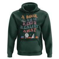 A Book A Day Keeps Reality Away Hoodie Cute Girl Book Lover - Wonder Print Shop