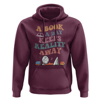 A Book A Day Keeps Reality Away Hoodie Cute Girl Book Lover - Wonder Print Shop