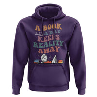 A Book A Day Keeps Reality Away Hoodie Cute Girl Book Lover - Wonder Print Shop