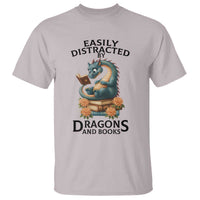 Easily Distracted By Dragon And Books T Shirt Cute Book Lover Gift - Wonder Print Shop
