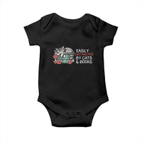 Easily Distracted By Cats And Books Baby Onesie Funny Book Lover Gift - Wonder Print Shop