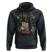 Cute Bookworm Gift Hoodie Easily Distracted By Cats And Books - Wonder Print Shop
