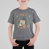 Cute Bookworm Gift T Shirt For Kid Easily Distracted By Cats And Books - Wonder Print Shop