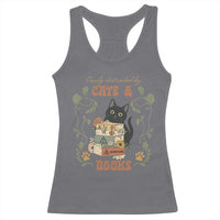 Cute Bookworm Gift Racerback Tank Top Easily Distracted By Cats And Books - Wonder Print Shop