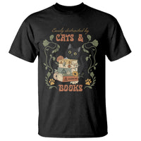 Cute Bookworm Gift T Shirt Easily Distracted By Cats And Books - Wonder Print Shop