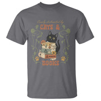 Cute Bookworm Gift T Shirt Easily Distracted By Cats And Books - Wonder Print Shop