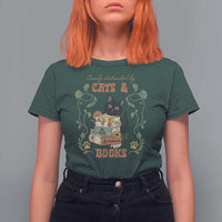 Cute Bookworm Gift T Shirt For Women Easily Distracted By Cats And Books - Wonder Print Shop