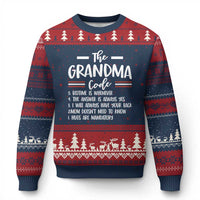 The Grandma Code Ugly Christmas Sweater Humorous Grandmother Rules Graphic