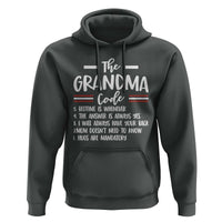 The Grandma Code Hoodie Humorous Grandmother Rules Graphic