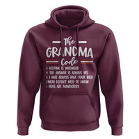 The Grandma Code Hoodie Humorous Grandmother Rules Graphic