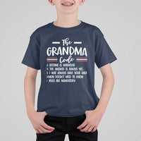 The Grandma Code T Shirt For Kid Humorous Grandmother Rules Graphic