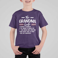 The Grandma Code T Shirt For Kid Humorous Grandmother Rules Graphic