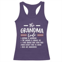 The Grandma Code Racerback Tank Top Humorous Grandmother Rules Graphic
