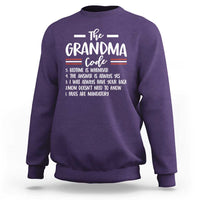 The Grandma Code Sweatshirt Humorous Grandmother Rules Graphic