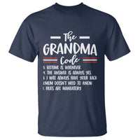 The Grandma Code T Shirt Humorous Grandmother Rules Graphic