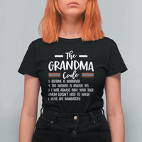 The Grandma Code T Shirt For Women Humorous Grandmother Rules Graphic