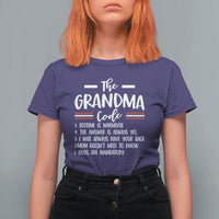 The Grandma Code T Shirt For Women Humorous Grandmother Rules Graphic