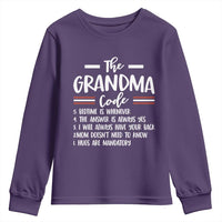 The Grandma Code Youth Sweatshirt Humorous Grandmother Rules Graphic
