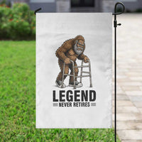 Funny Old Bigfoot Retirement Gift Garden Flag Legend Never Retires