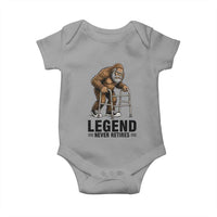 Funny Old Bigfoot Retirement Gift Baby Onesie Legend Never Retires