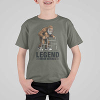 Funny Old Bigfoot Retirement Gift T Shirt For Kid Legend Never Retires
